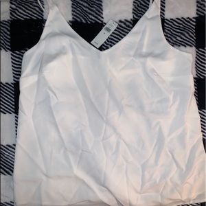 Silk white tank top